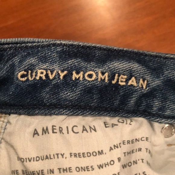 AE Stretch Ripped Curvy Mom Jean-Size 10 Short - Picture 4 of 6